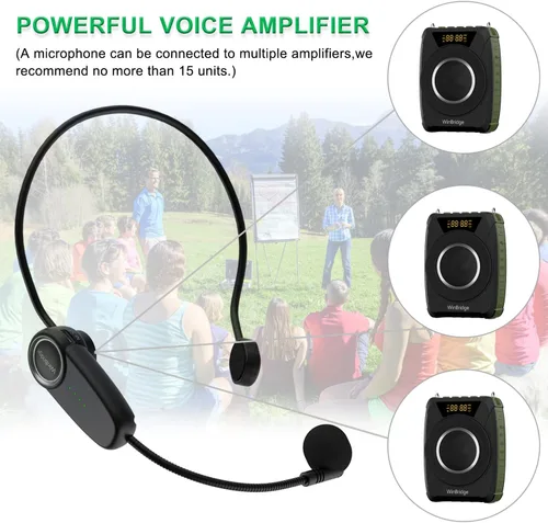 Miniatura 7 de Amplificador de voz Bluetooth 5.0 con micrófono inalámbrico, micrófono personal impermeable, amplificador de voz inalámbrico, megáfono portátil