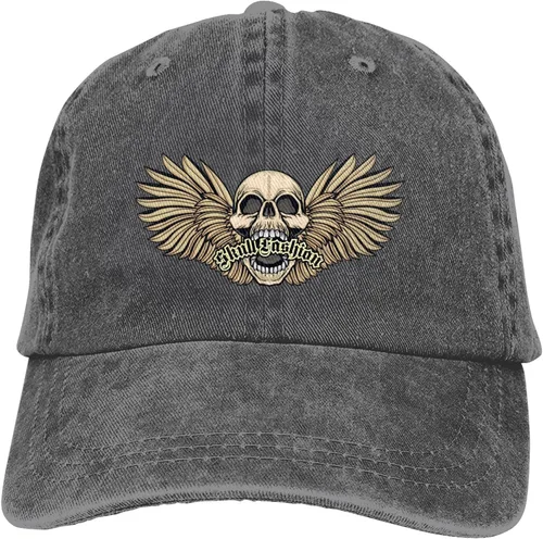 Miniatura 9 de Cowboy Hat Trendy Hats for Man and Women Djustable Four Season Outdoor Baseball Cap of Hell Skull with Angel Deep Heather