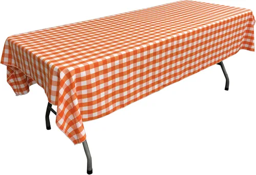 Miniatura 31 de LA Linen Mantel rectangular de poliéster Gingham a cuadros 60 por 84 pulgadas, blanco y verde oscuro
