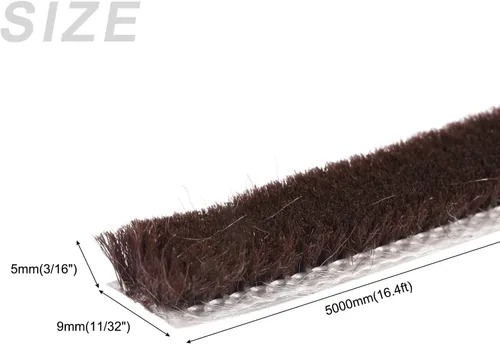 Miniatura 2 de METALLIXITY Burlete adhesivo para cepillo (3/16 pulgadas x 11/32 pulgadas x 16.4 pies), tira de cepillo de puerta – para puerta corredera, ventana