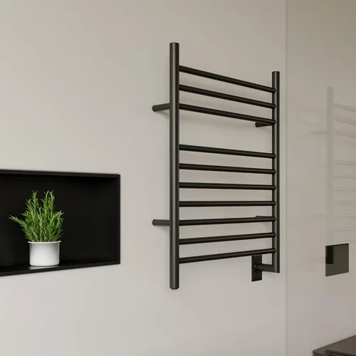 Miniatura 6 de HEATGENE Calentador de Toallas Montado en Pared, Toallero Calefactado de Montaje en Pared, Color Negro Mate