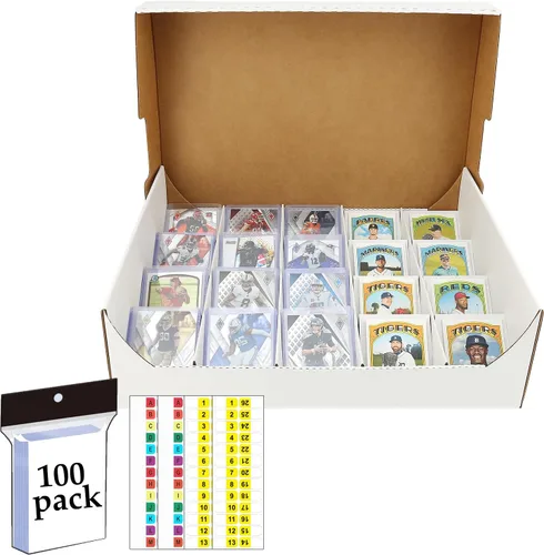 Miniatura 11 de Caja de almacenamiento de 5 filas para tarjetas coleccionables con capacidad para 3950 unidades, 1 paquete de caja de almacenamiento de cartón