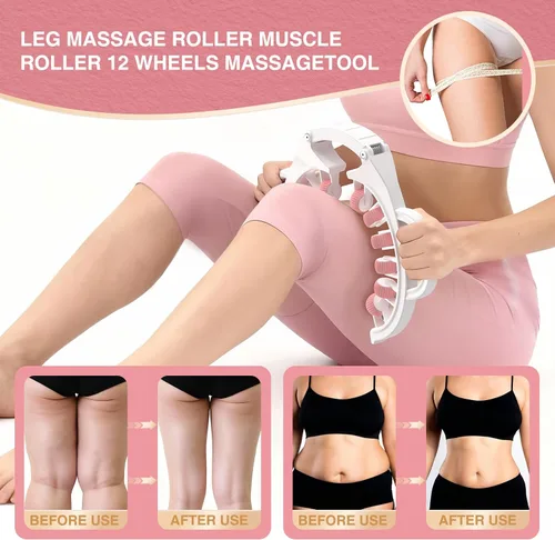 Miniatura 2 de Rodillo masajeador de drenaje linfático – Herramienta de fascia para piernas, muslos y pantorrillas – Escultura corporal de tejido profundo