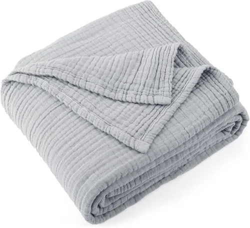 Miniatura 22 de Carriediosa Manta de muselina de 100% algodón, tamaño XL, de 50" x 70", 4 capas, para verano, para cama y sofá, suave, ligera, transpirable, sábanas