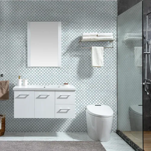 Miniatura 5 de 6 Hojas Despegar y Pegar Espejo Cuadrado Plano de Mosaico de Plata para Salpicaduras de Cocina y Pared de Baño Espejo plano cuadrado plateado