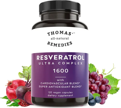 Miniatura 7 de Thomas' all-natural Remedies Resveratrol 1600mg Suplemento antioxidante orgánico Trans-Resveratrol con extracto de semilla de uva orgánico