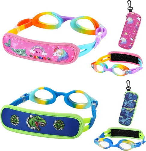 Miniatura 19 de Gafas de natación para niños de 2 a 6 años, gafas para niños sin jalar el cabello, gafas para niños con banda para la cabeza acolchada 1pk Kids