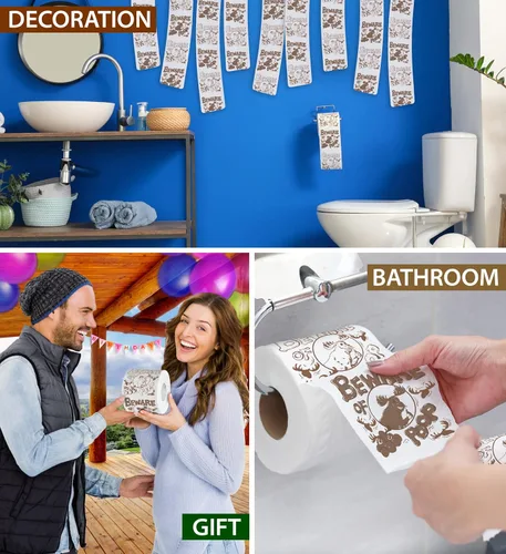 Miniatura 5 de Printed TP Beware of Moose Poop - Papel higiénico impreso para broma, sorpresa, decoración de baño, regalo novedoso para hombres, mujeres, amigos