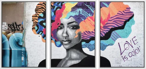 Miniatura 62 de wall26 Lienzo enmarcado para pared, juego de arte impreso con collage de polígonos en espiral negro y tostado, ilustraciones de patrones abstractos