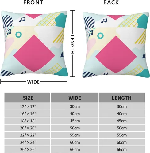 Miniatura 2 de Retro Musical Notes. Geometric Shapes Pillow Covers20 X20 Super Soft Plush Pillowcases for Home Decor
