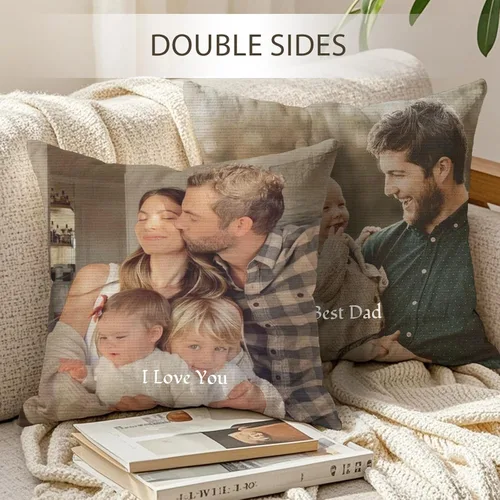 Miniatura 2 de iDIY Almohada personalizada con imagen personalizada, regalos personalizados con fotos para la familia