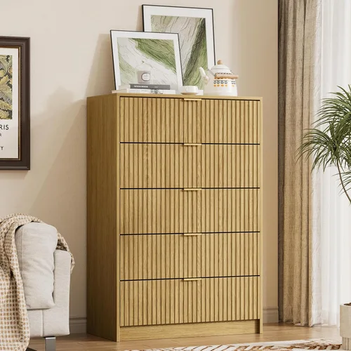 Miniatura 37 de Furniway Cómoda Beige para Dormitorio, Cómoda Moderna con 6 Cajones y Deslizadores Suaves, Cómoda Ancha con Manijas Doradas para Dormitorio, Sala