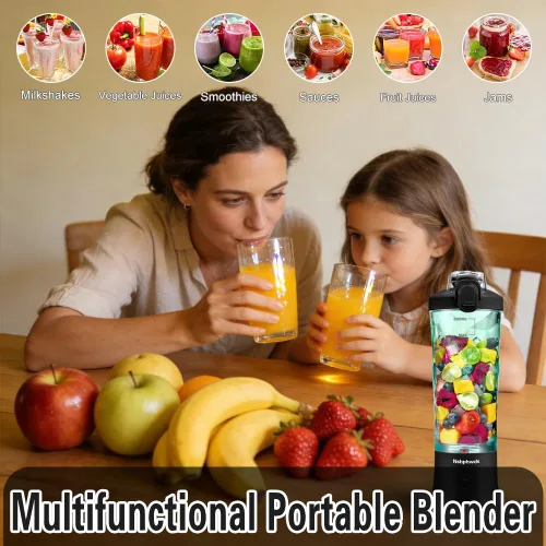 Miniatura 6 de Licuadora portátil, licuadora de tamaño personal con batidos y batidos, impermeable, 20 onzas, sin BPA, para exteriores, hogar, gimnasio, oficina