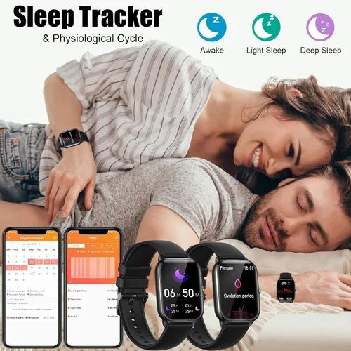 Miniatura 7 de Reloj inteligente para hombres y mujeres (respuesta/hacer llamadas), reloj de fitness con pantalla táctil completa de 1.9 pulgadas con más de 100