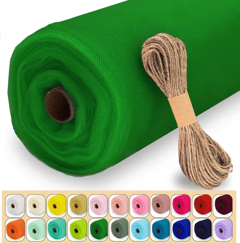 Miniatura 30 de Rollo de tela de tul, 54 pulgadas x 10 yardas (30 pies) de tul para decoración de boda, tutú de fiesta, telón de fondo, baby shower, faldas de mesa