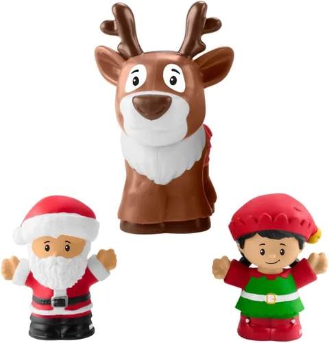 Miniatura 5 de Fisher-Price Little People - Tren musical navideño para niños pequeños con figuras de Santa, elfo y reno para juego de rol para niños de 1+ años