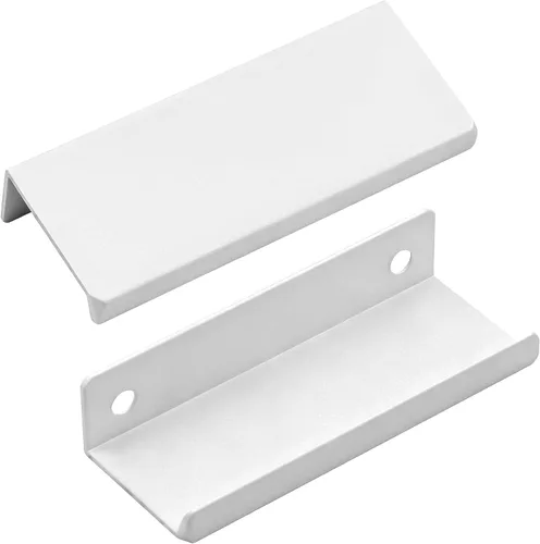 Miniatura 29 de Tiradores negros de 3.94 pulgadas para gabinete, 6 unidades, espacio entre agujeros de 2.52 pulgadas, tiradores de borde de aleación de aluminio