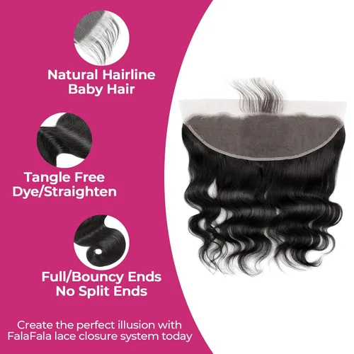 Miniatura 4 de REAL - Cabello humano ondulado 13x4 frontal de oreja a oreja, encaje suizo transparente, cierre frontal virgen prearrancado, parte libre