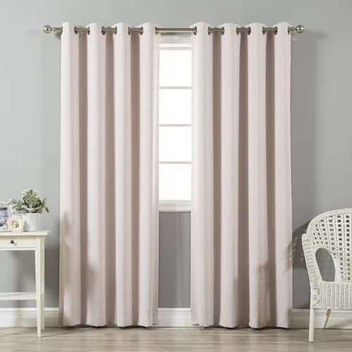 Miniatura 20 de Best Home Fashion Cortinas opacas con aislamiento térmico, ojales de acero inoxidable y níquel, color rosa bebé, 52 pulgadas de ancho x 63 pulgadas