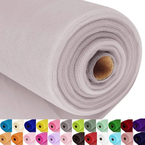 Miniatura 46 de Rollos de tela de tul, 54 pulgadas por 10 yardas (30 pies), cinta de tul para decoración de fiestas de boda, rollo de tela transparente en bobina
