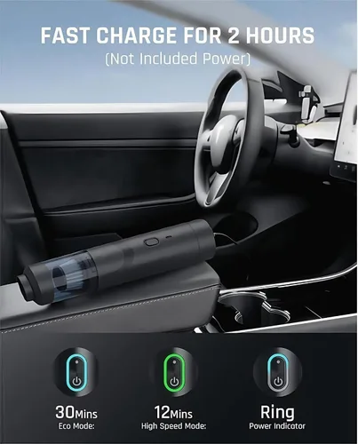Miniatura 3 de Slim V8 Mate - Aspiradora inalámbrica para automóvil, alta potencia, 19000 PA, 2 modos de succión, ligera, portátil de 1.2 libras, carga USB, mini
