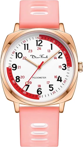 Miniatura 2 de Diaofendi Reloj de enfermera impermeable para profesionales médicos, mujeres y hombres, 24 horas con segunda mano, esfera militar fácil de leer