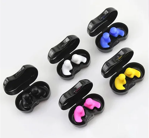 Miniatura 5 de Tapones para los oídos de natación, clip para la nariz, tapones para los oídos de natación, paquete de 3 pares de tapones de silicona reutilizables