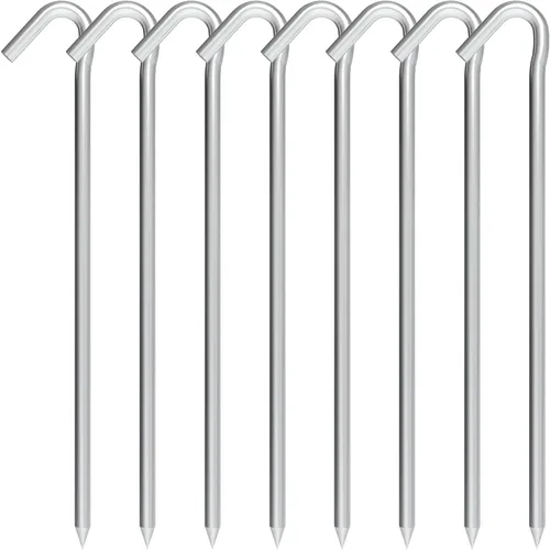 Estacas de Tienda de Metal de 9 Pulgadas Resistente, Paquete de 8, Estacas de Lona de Acampar de Acero Galvanizado Antióxido, Estacas de Suelo,