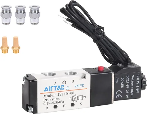 Miniatura 12 de Válvula solenoide AirTAC Airvexalon DC12V 4V410-15 1/2"PT neumática de aire, 2 posiciones, 5 vías, eléctrica de bobina simple operada por piloto