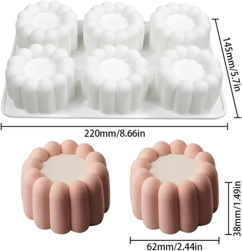 Miniatura 6 de mostsom Molde de silicona para pastel de mousse de flores, molde de helado, molde de chocolate, jabón, cupcakes 3D, utensilios para hornear, molde