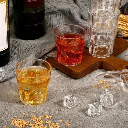 Miniatura 7 de Tioncy 50 vasos acrílicos de 4.5 onzas, vasos pequeños de whisky, vasos transparentes a granel, irrompibles, apilables, mezclados, mini tazas