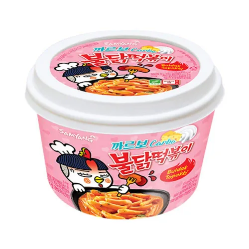 Samyang Carbo Buldak (pollo asado) Tteokbokki picante y caliente de pastel de arroz (1)