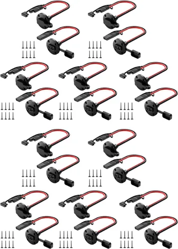 Miniatura 9 de Conector SAE Enchufe de Alimentación Puerto Lateral de Pared, Cable de 10 AWG Resistente a la Intemperie Conector de Montaje en Panel de Conexión