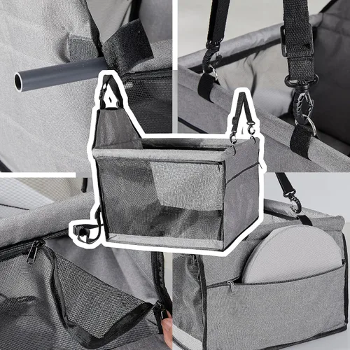 Miniatura 3 de Asiento de automóvil para perro de tamaño mediano, asiento elevador de automóvil con correa de seguridad con clip, se adapta tanto a asientos