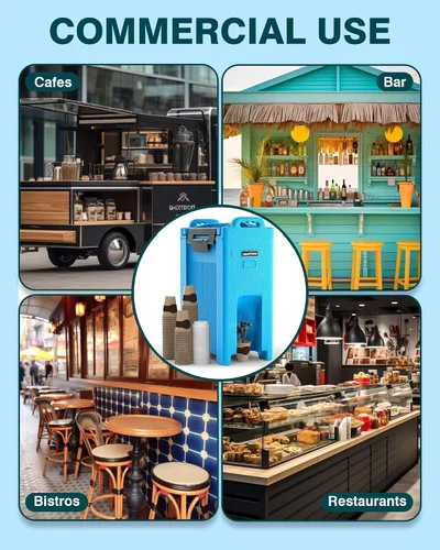 Miniatura 7 de WantJoin Dispensador aislado de bebidas de 5 galones, recipiente para bebidas frías y calientes con asas, contenedor térmico comercial