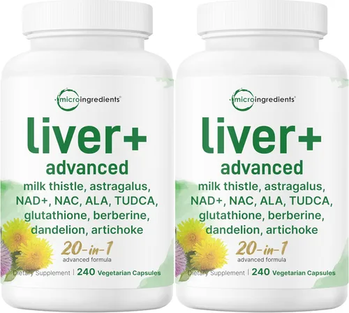 Miniatura 8 de Liver Advanced+, 240 cápsulas vegetales Complejo 20 en 1 con cardo mariano, diente de león, NAD, NAC, ALA, TUDCA, glutatión, alcachofa, cúrcuma