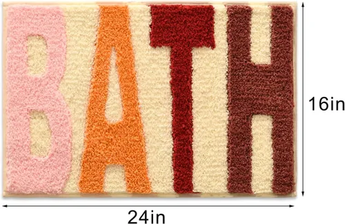 Miniatura 2 de Alfombras de baño beige, bonitas alfombras de baño antideslizantes, coloridas, gruesas, suaves, peludas, estéticas, superabsorbentes, para ducha, 16