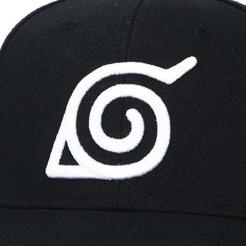 Miniatura 6 de Naruto - Gorra negra con diseño de dibujos animados bordados, ajuste elástico, color negro