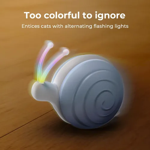 Miniatura 6 de Cheerble Juguete interactivo para gatos de interior, juguete de gatito de caracol malvado, juguetes automáticos para gatos con luces LED, juguetes