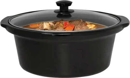 Miniatura 8 de Olla de cocción lenta West Bend de 6 cuartos de galón manual estilo cerámica con olla de cerámica ovalada apta para lavavajillas y tapa de vidrio