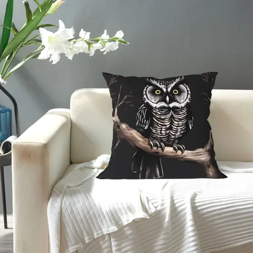 Miniatura 5 de Fundas de almohada decorativas de 20 x 20 pulgadas para sofá, búho nocturno de doble cara, fundas de almohada cuadradas para sala de estar, funda