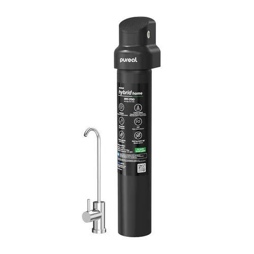 Pureal Sistema de filtro de agua para debajo del fregadero con grifo, sistema completo certificado NSF/ANSI 42 y 372, elimina PFAS, plomo, cloro,