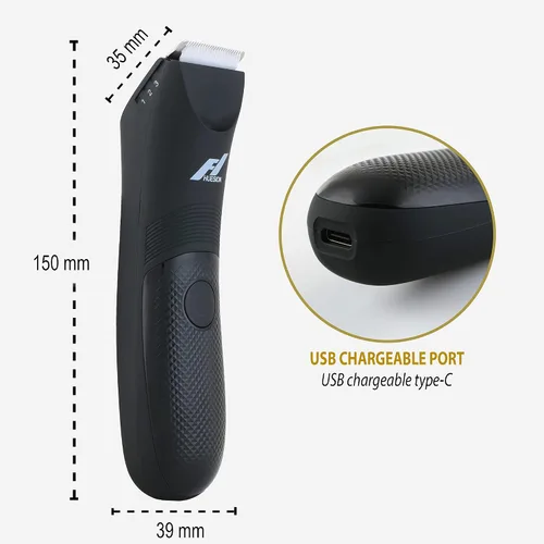 Miniatura 8 de Fhuesion® Manscape - Recortadora de bolas impermeable IPX7 con luz y hoja de cerámica, peluquería corporal para peluquería corporal para peluquería