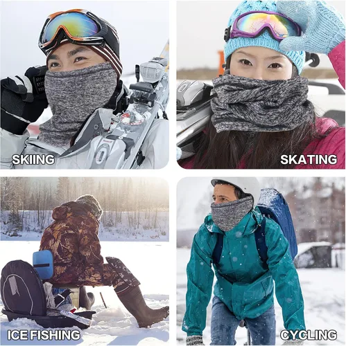 Miniatura 5 de Calentador de cuello, polaina de cuello polar para invierno, elástico, multiusos, resistente al viento, calentadores térmicos de cuello para mujeres