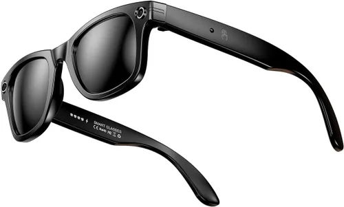 Gafas inteligentes AI con cámara,Foto y video HD,Gafas de sol Bluetooth Altavoces incorporados,Música inalámbrica y llamada