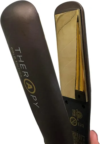 Miniatura 7 de Therapy Iron Gold Edition - Placas de cerámica de 1 1/4 pulgadas con tecnología infrarroja que repara el cabello Dorado