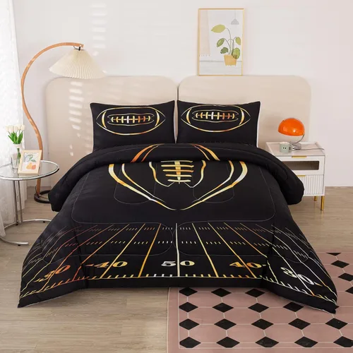 Miniatura 6 de MWMWMW Juego de edredón deportivo para niños, juego de ropa de cama para niños, juego de edredón de 3 piezas, tamaño matrimonial con 1 funda