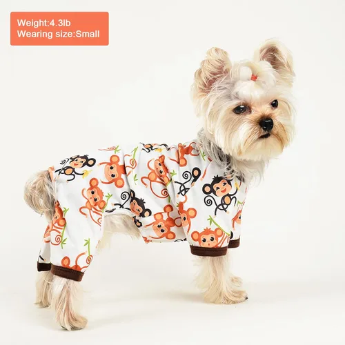 Miniatura 2 de Pijamas para perros, ropa suave y elástica para perros pequeños, hembras y niños, tamaño mediano, ropa para cachorros, ropa para cachorros, mameluco