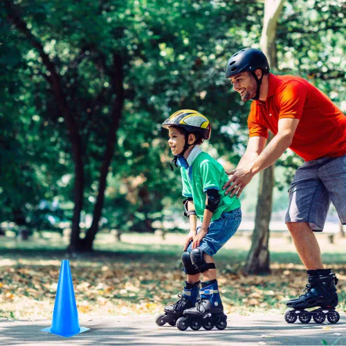 Miniatura 5 de Conos deportivos de entrenamiento de tráfico de 12 pulgadas, [paquete de 10] conos de seguridad azules, conos de baloncesto de fútbol para taladros