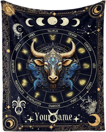 Miniatura 25 de Manta del Zodiaco Acuario para Niños y Niñas, Diseño Temático de Astrología Secreta Impreso, Mantas de Tiro para Niños, Regazo, Silla, Manta Suave